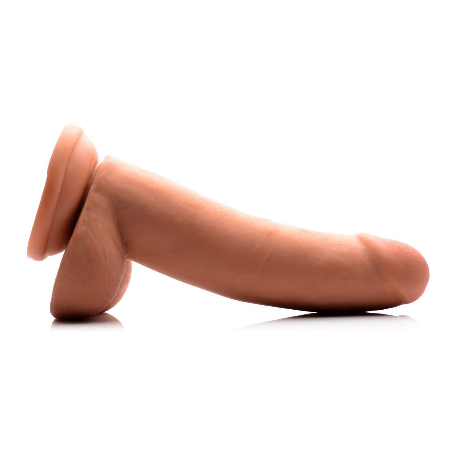 8 Inch Ultra Real Dual Layer Suction Cup Dildo - Medium Tone Skin