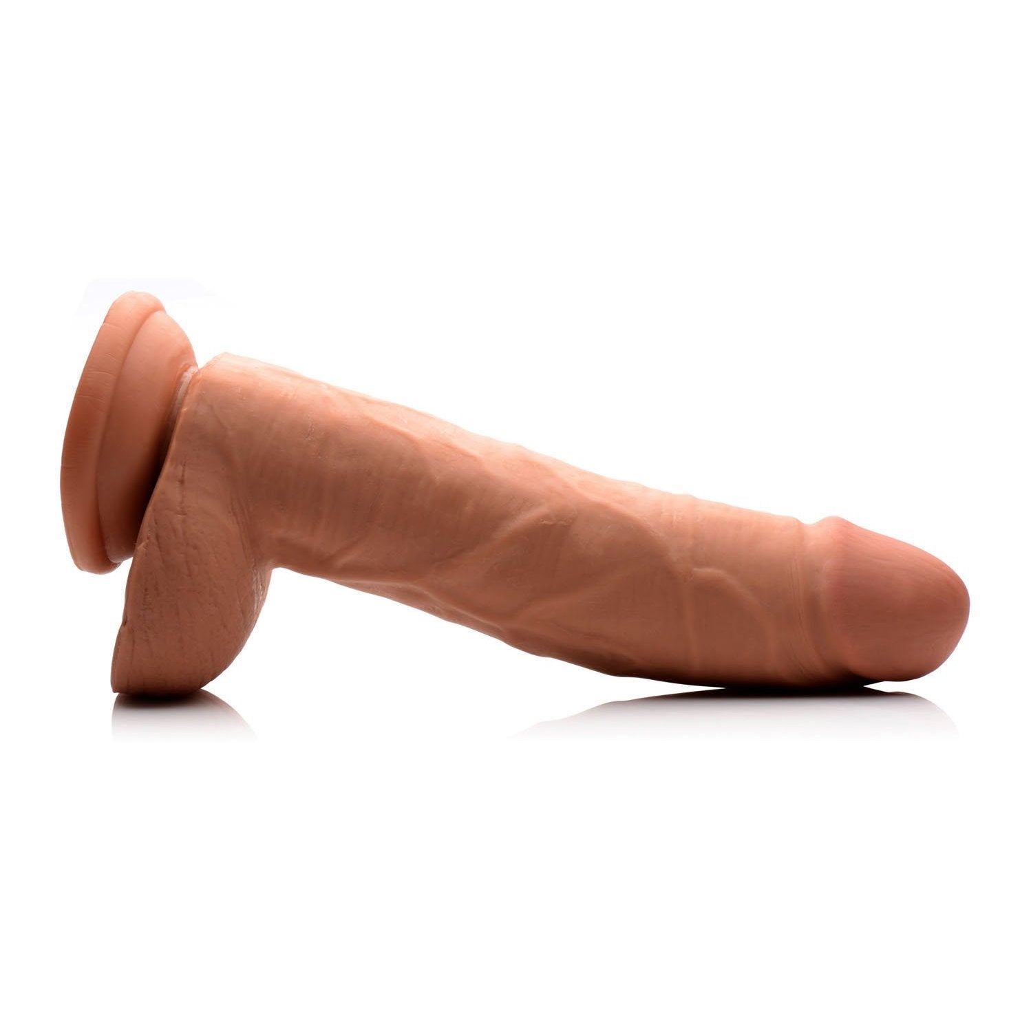 9 Inch Ultra Real Dual Layer Suction Cup Dildo - Medium Tone Skin