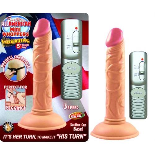 All American Mini Whoppers Vibrating 5-Inch Straight Dong-Flesh