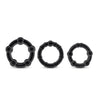 Stay Hard Beaded Cockrings - 3 Pack - Black