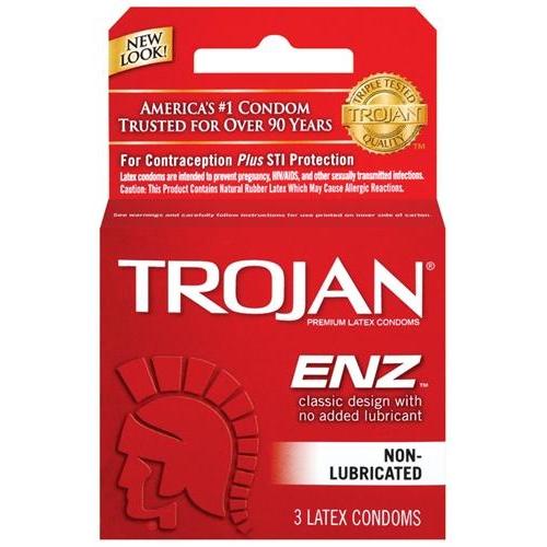 Trojan Enz Non-Lubricated Condoms - 3 Pack