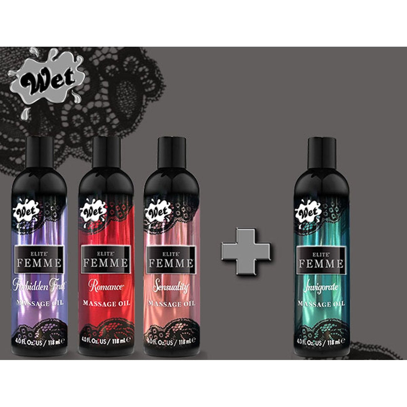 Wet Elite Femme Massage Oil 4 Promo Pack 4.0 Fl Oz