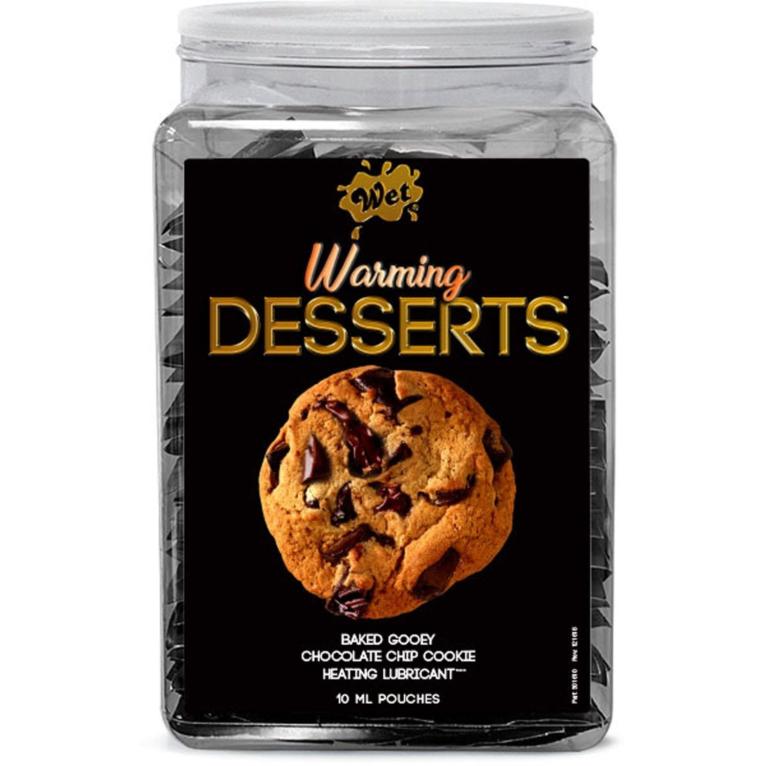 Wet Warming Desserts Baked Gooey Chocolate Chip Cookie 10 ml Pouches 144pc