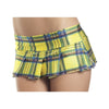 Yellow Plaid Pleated Mini Skirt - Small/ Medium