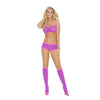 3 Piece Booty Shorts Set - One Size - Neon Pink/neon Purple