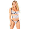 3pc Tulle Set With Intricate Petal Embroidery and Decorative Elastics - Estate Blue/brunera Blue - Small/medium
