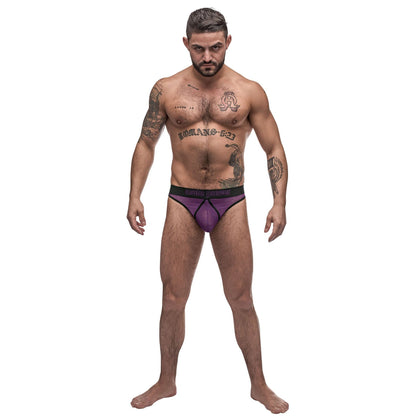 Airotic Mesh Enhancer Thong - Purple - L/xl