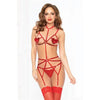 Applique Playsuit & Panty Set - Red - One Size