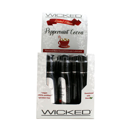 Aqua Peppermint Cocoa Flavored Water-Based Intimate Lubricant - 12 Piece Display 2 Oz.
