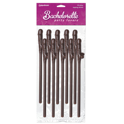 Bachelorette Party Favors 10 Dicky Sipping Straws Brown