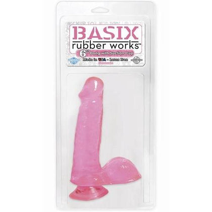 Basix Rubber Works - 6 Inch Dong With Suction Cup - Pink