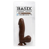 Basix Rubber Works - 6.5 Inch Dong With Suction Cup - Brown