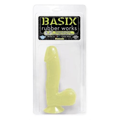Basix Rubber Works - 6.5 Inch Dong With Suction Cup - Glow-in-the-Dark