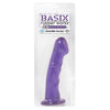 Basix Rubber Works - 6.5 Inch Dong With Suction Cup - Purple