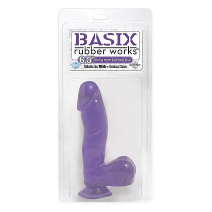 Basix Rubber Works - 6.5 Inch Dong With Suction Cup - Purple