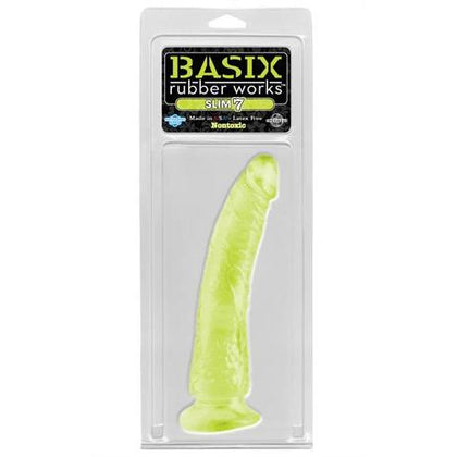 Basix Rubber Works - Slim 7 Inch With Suction Cup - Glow0in-the-Dark
