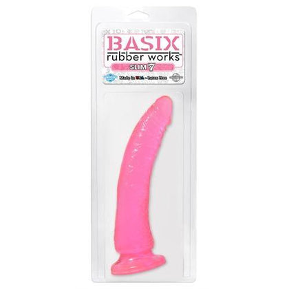 Basix Rubber Works - Slim 7 Inch With Suction Cup - Pink