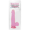 Basix Rubber Works 7.5 Inch Dong With Suction Cup  - Pink