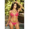 Bikini Bottom W / Side Ties - Hot Pink - Large