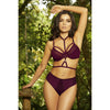 Bikini Top W / Fishnet Inserts - Wine - Extra  Large