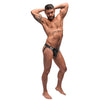 Black Ice Lace Up Thong - S/m