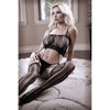 Black Magic Cami Top With Attached Stockings -  Black - O/s