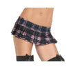 Black Plaid Pleated Mini Skirt - Medium/ Large