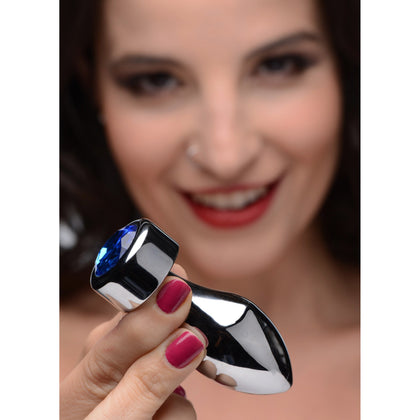 Blue Gem Weighted Anal Plug - Small