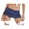 Blue Plaid Pleated Mini Skirt - Medium/ Large