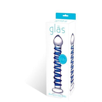 Blue Spiral Glass Dildo