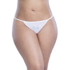 Bridal Thong With Embroidered Applique and Veil Back - 1x/2x - White