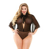 Celine Collared Bodysuit - Black - 3x4x