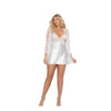 Charmeuse Chemise With Lace Bodice - White - 1x