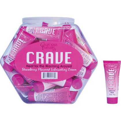 Crave Warming Lubricating Cream Strawberry Flavored 0.5 Oz Fishbowl 36 Count