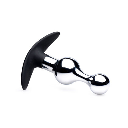 Dark Drop Metal and Silicone Beaded Anal Plug