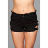 Denim Shorts With Belt Buckle Side Details and Faux Back Pockets - Medium