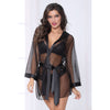 Dotted Mesh Robe - One Size - Black