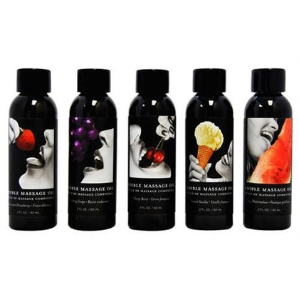 Edible Massage Oil - 25 Count Display - 2 Oz. Bottles - Assorted Flavors