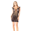 Floral Sleeveless Chemise - One Size - Black