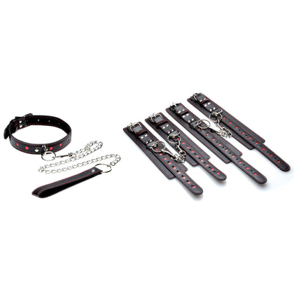 Heartache 5 Piece Heart Accented Bondage Set