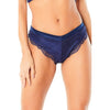 High Leg Lined Thong With Crossing Back Straps - Estate Blue - Extra Large