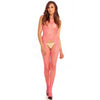 Industrial Net Suspender Bodystocking - One Size - Pink