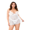 Isla Babydoll and Panty Set - White - 3x4x
