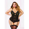 Lace & Zipper Teddy - 1x2x - Black