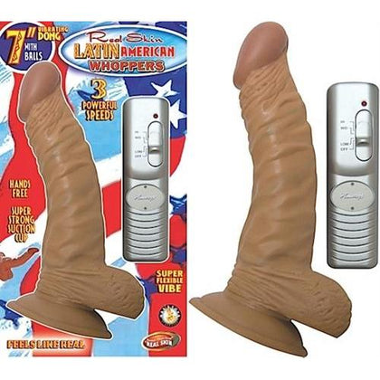 Latin American Whoppers 7inch Vibrating Dong With  Balls-Latin