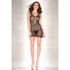 Leopard Print Minidress With Keyhole Front and  Multiple Shoulder Straps - One Size - Black