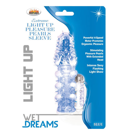 Light Up Extreme Pleasure Pearls Sleeve - Blue