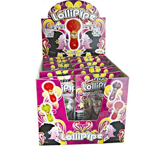 Lollopipes Edible Candy Pipe Assorted Flavors Display 12 Pieces