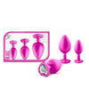 Luxe - Bling Plugs Training Kit - Pink With White Gems