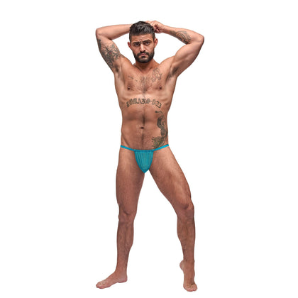 Mesh Rib Posing Strap - One Size - Blue